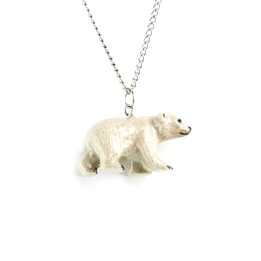 Polar Bear Pendant Porcelain Jewelry