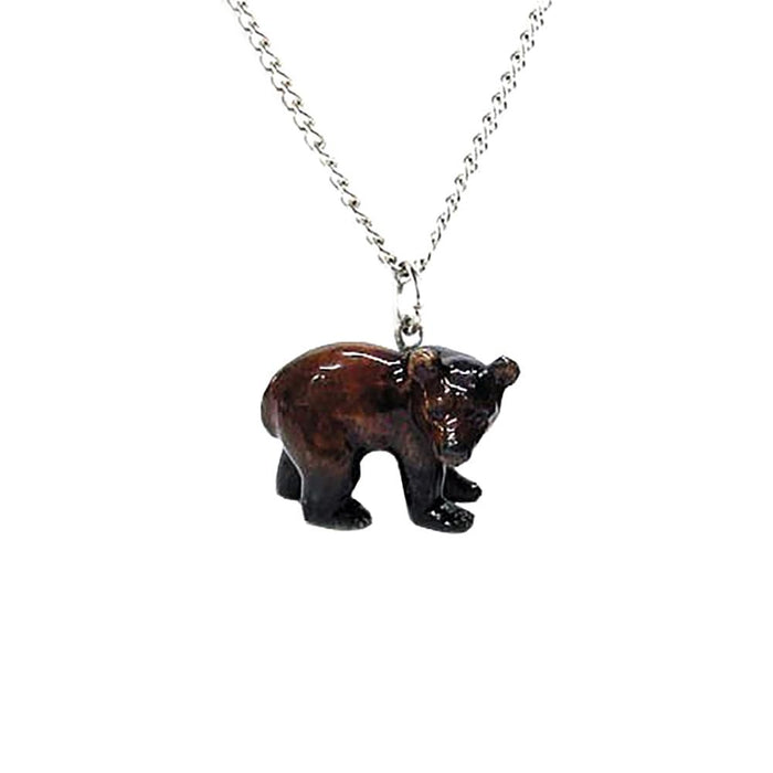 Brown Bear Pendant Porcelain Jewelry