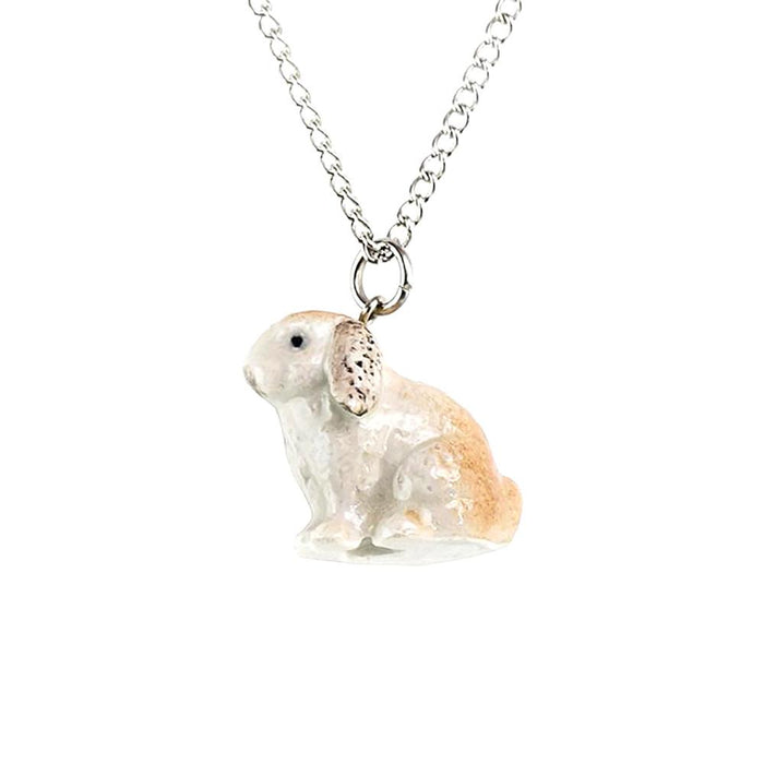 Lop-Earred Rabbit Pendant Porcelain Jewelry