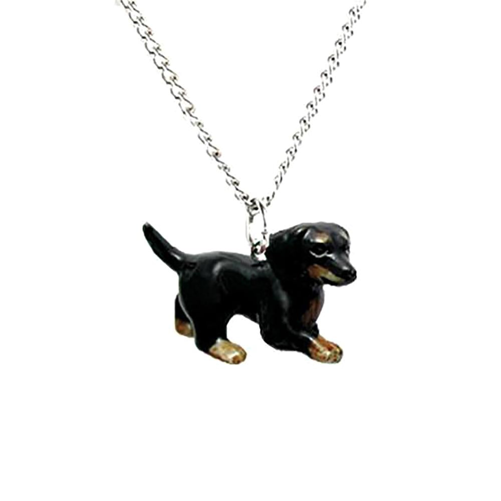 Dog - Dachshund Dog Pendant Porcelain Jewelry