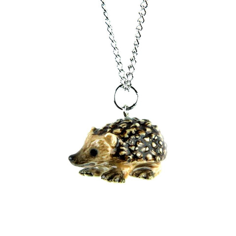 Hedgehog Pendant Porcelain Jewelry