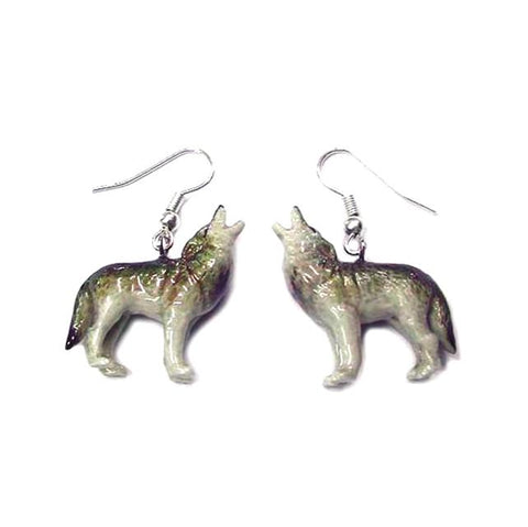 Wolf Porcelain Earrings