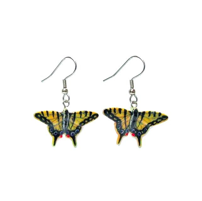 Tiger Swallowtail Butterfly Porcelain Earrings
