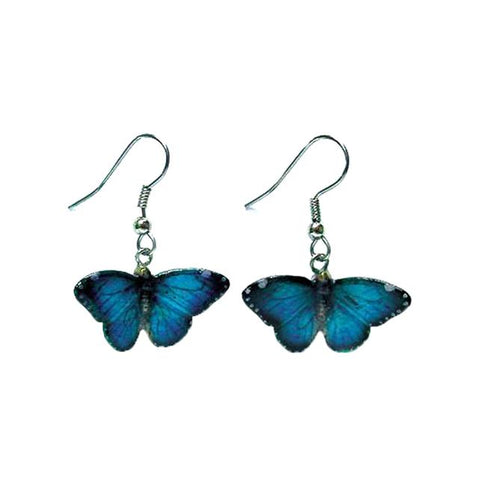 Butterfly - Blue Morpho Butterfly Porcelain Earrings
