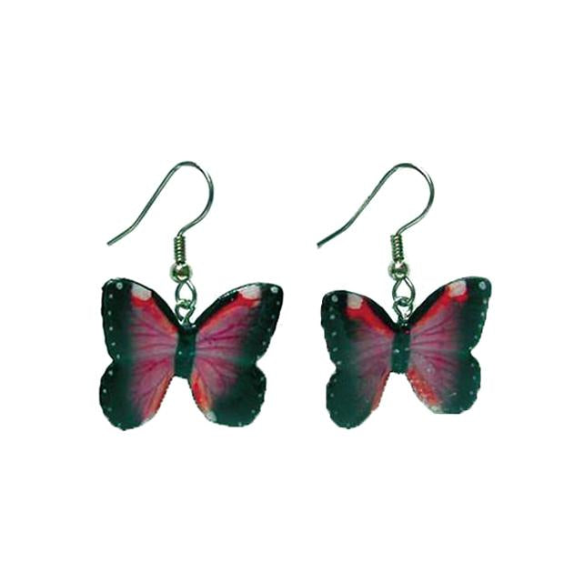 Violet Morpho Butterfly Porcelain Earrings