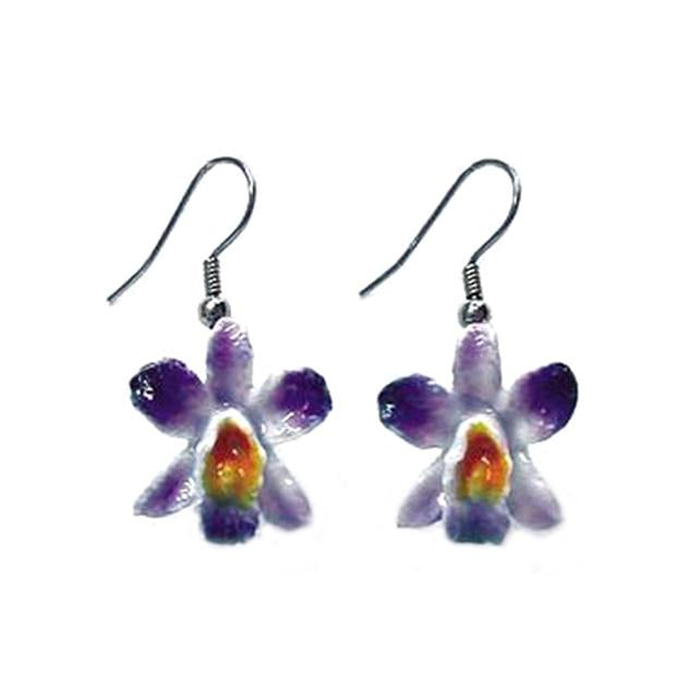 Purple Orchid Porcelain Earrings