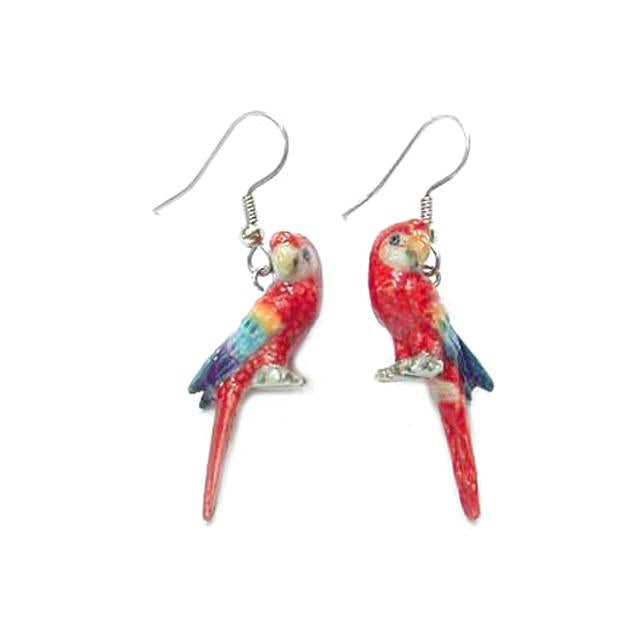 Scarlet Macaw Porcelain Earrings