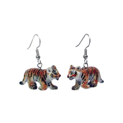 Tiger Cub Porcelain Earrings