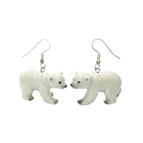 Polar Bear Porcelain Earrings
