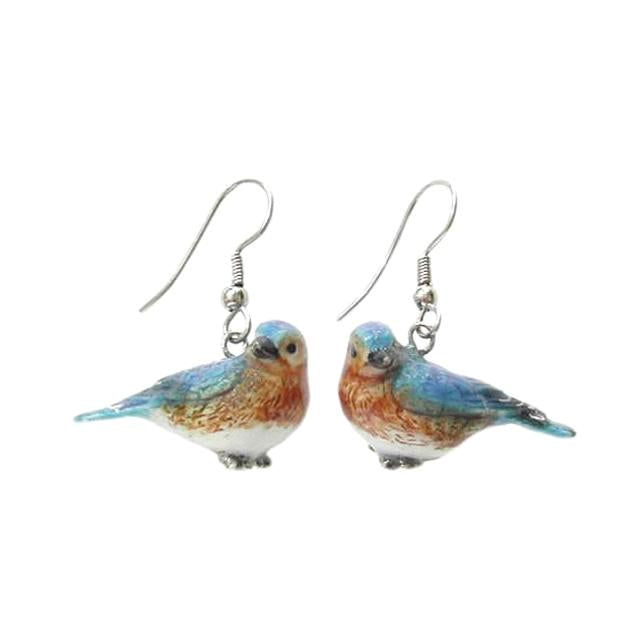Bird - Bluebird Porcelain Earrings