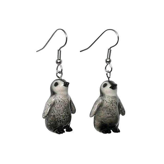 Penguin Chick Porcelain Earrings