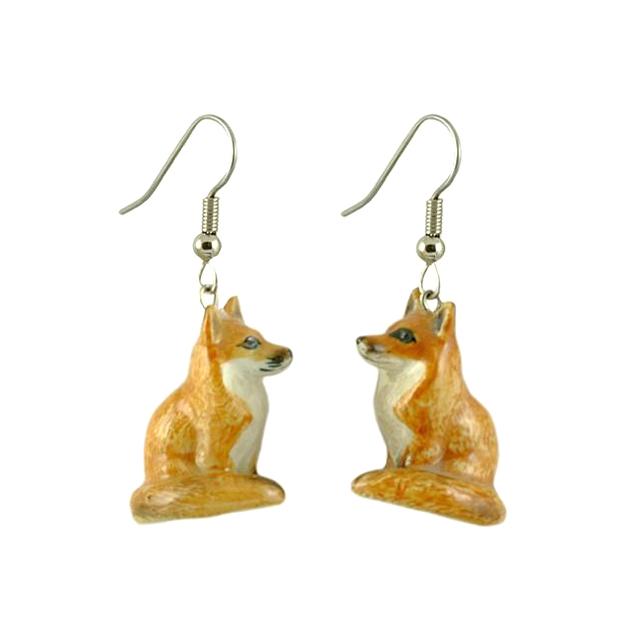 Red Fox Porcelain Earrings