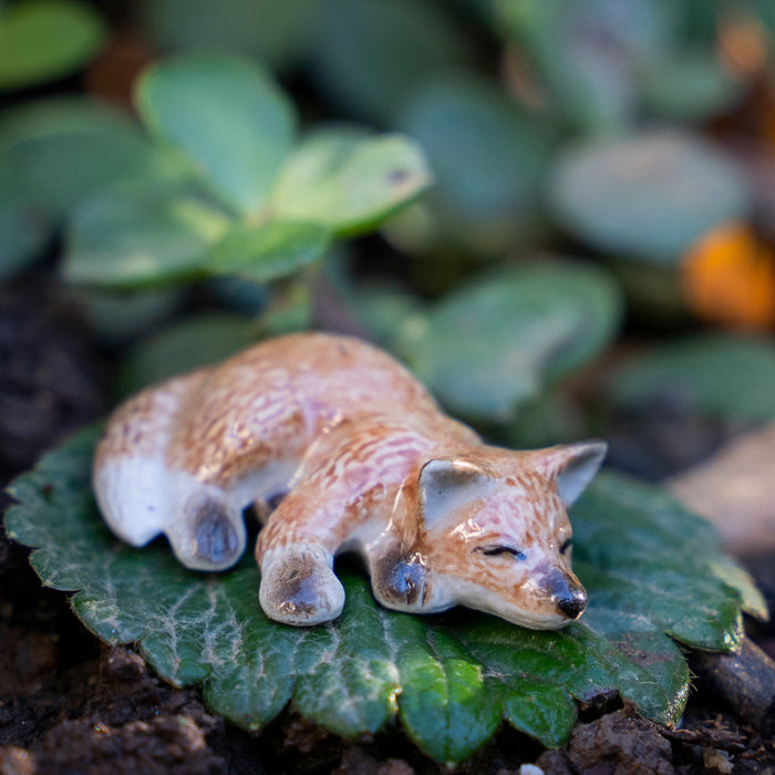 Fox - Fox Pup "Sly" - miniature porcelain figurine
