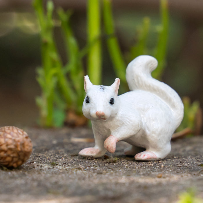 Squirrel - White Squirrel "Bree" - miniature porcelain figurine