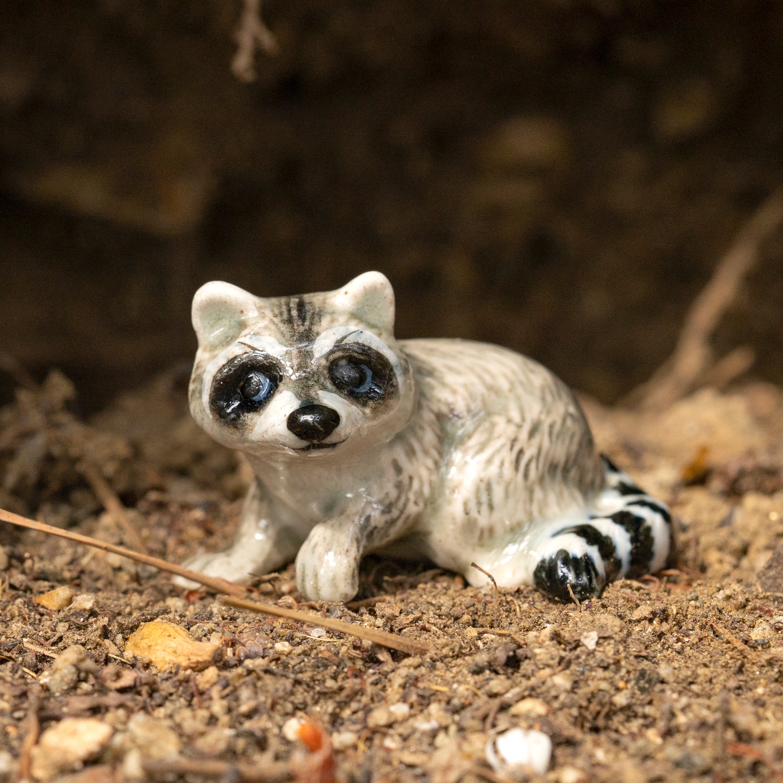 Mini Raccoon Porcelain Raccoon Miniature - Animal Figurines
