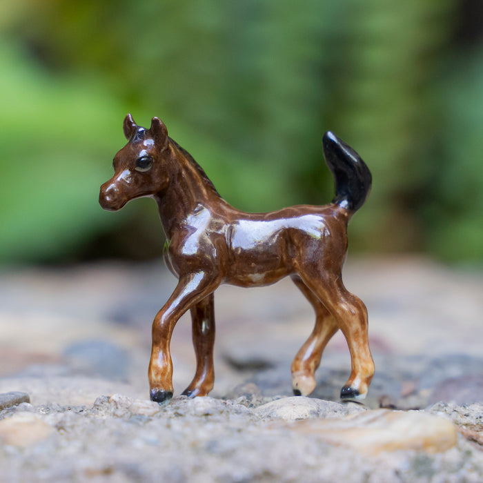 Horse - Porcelain Arabian Colt  "Asil" - miniature porcelain figurine