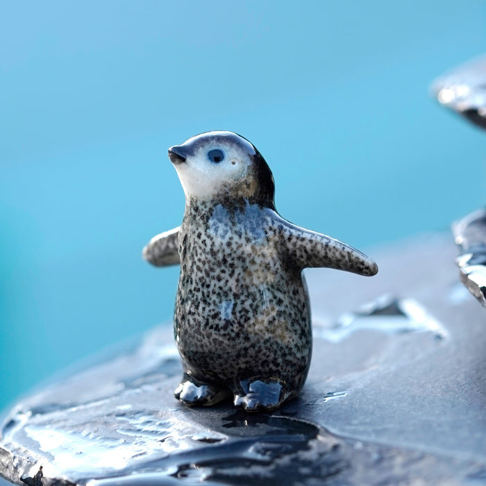 Penguin Chick "Tux" - miniature porcelain figurine