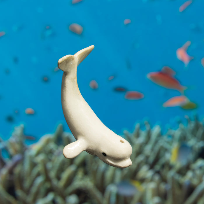 Whale - Beluga Whale "Sea Canary" - miniature porcelain figurine