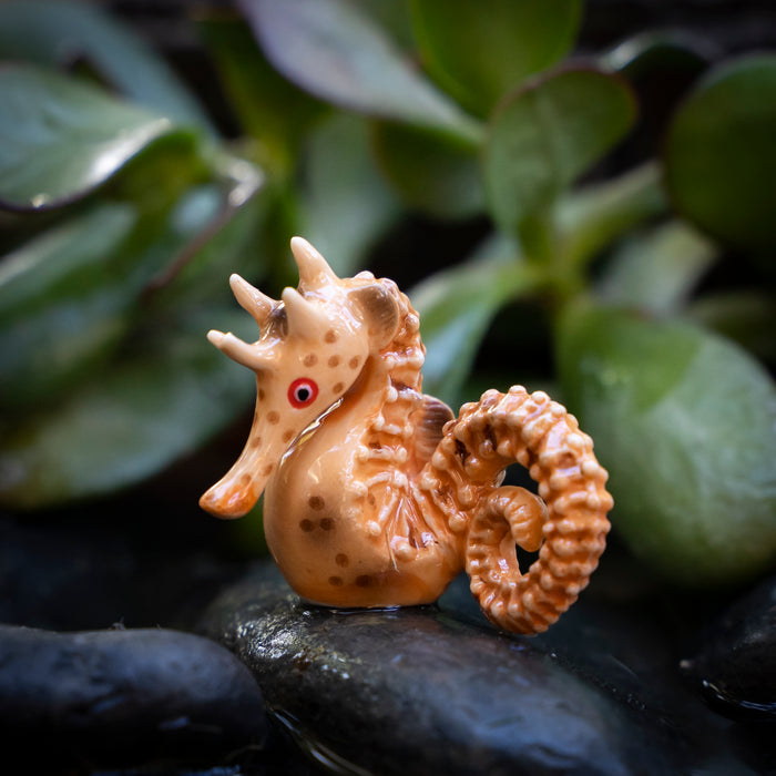 Seahorse - Big Belly Seahorse "Dancer" - miniature porcelain figurine