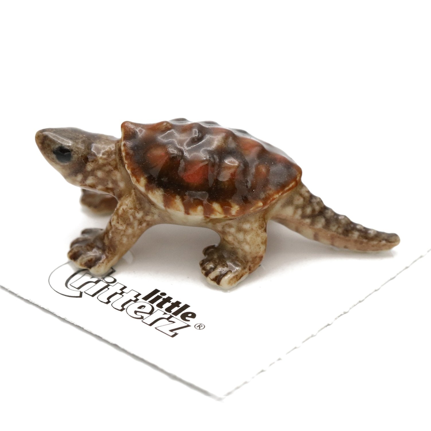 Snapping Turtle Figurine (Miniature Porcelain Animals) Little Critterz