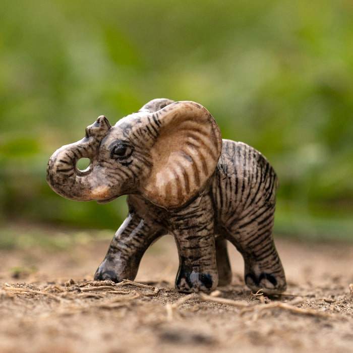 African Elephant Calf "Savanna" - miniature porcelain figurine
