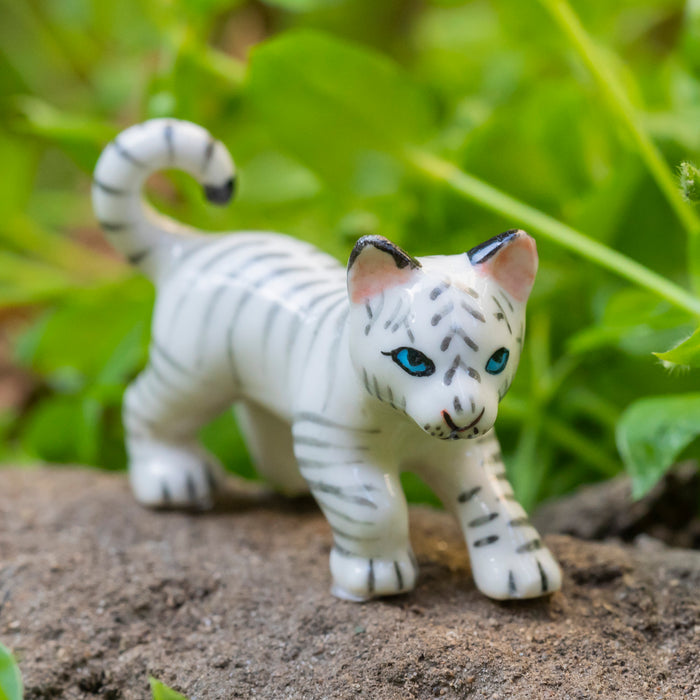 White Tiger Cub "Asia" - miniature porcelain figurine