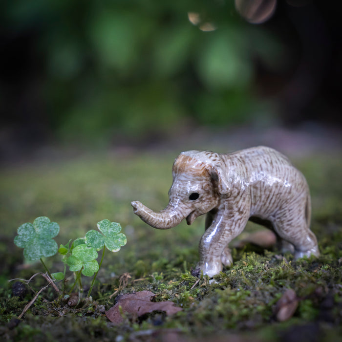 Elephant -  Asian Elephant  "Max" - miniature porcelain figurine