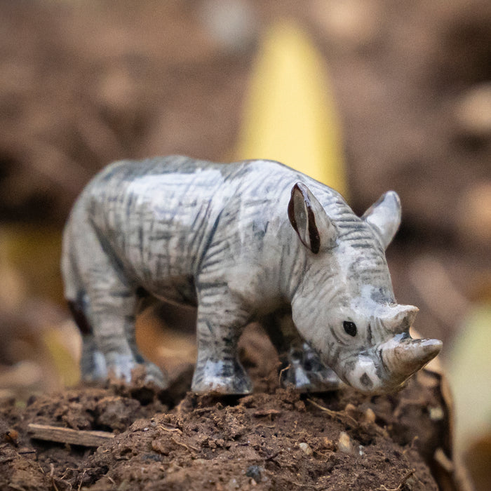 Rhino - White Rhino  "Zulu" - miniature porcelain figurine