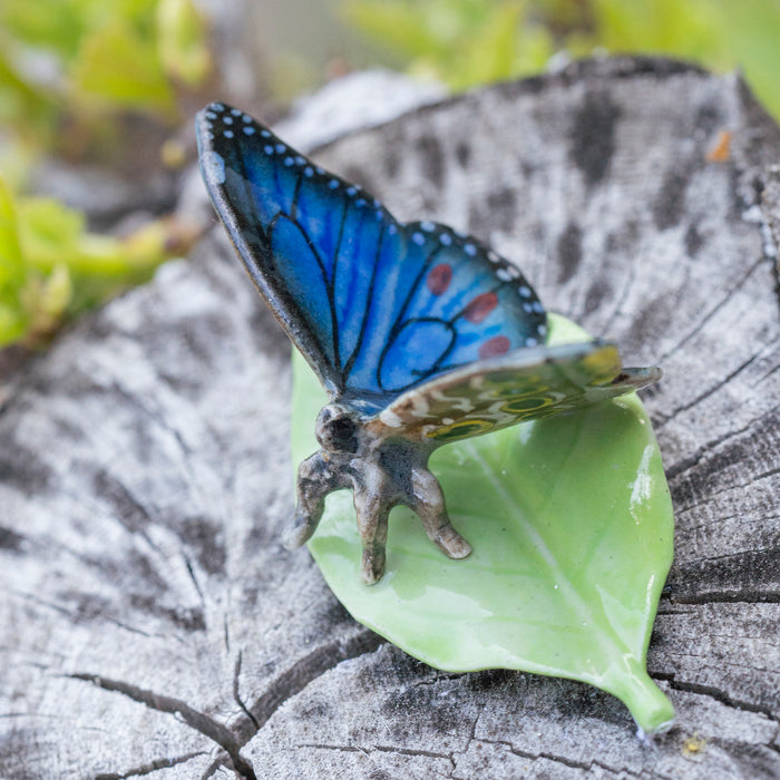 Butterfly - Blue Morpho Butterfly "Venus" - miniature porcelain figurine