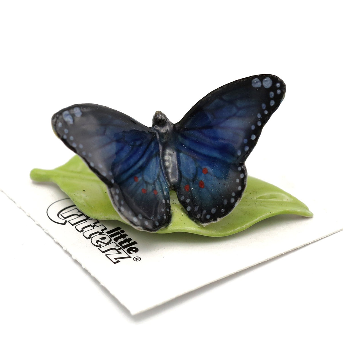 Morpho様 Ceramic Blue Morpho Butterfly Figurine - Little Critterz√Ç¬Æ