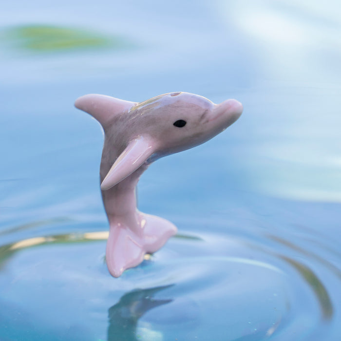 Pink River Dolphin"Amazon" - miniature porcelain figurine