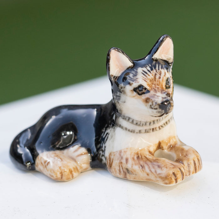 Dog - German Shepherd "Tracker" - miniature porcelain figurine