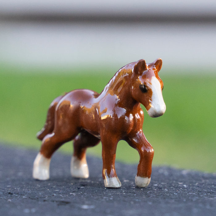 Horse - Thoroughbred "Chestnut" - miniature porcelain figurine
