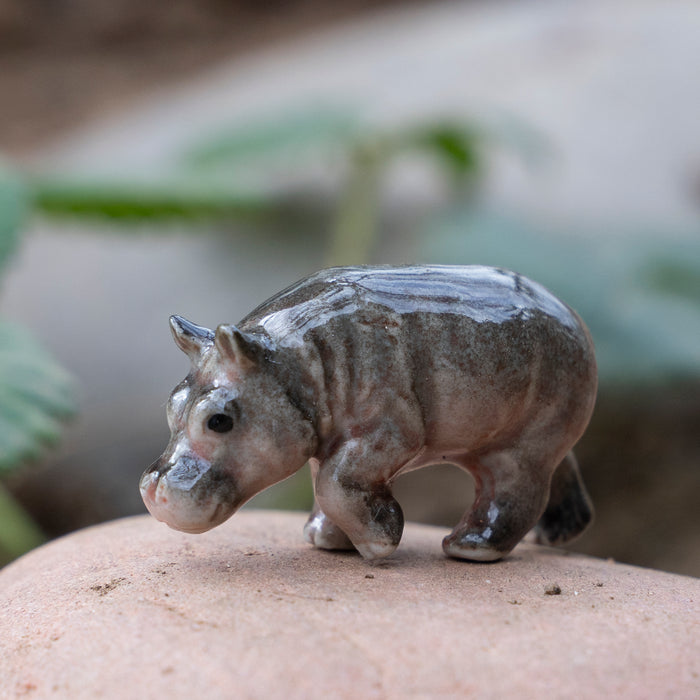 Hippo "River" - miniature porcelain figurine