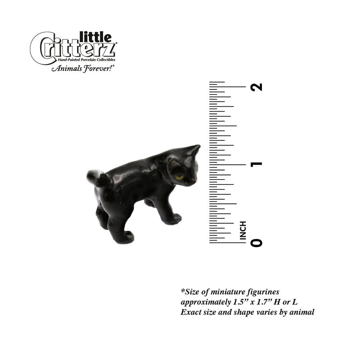 Black Cat Figurine - Miniature Ceramic Animals — Little Critterz