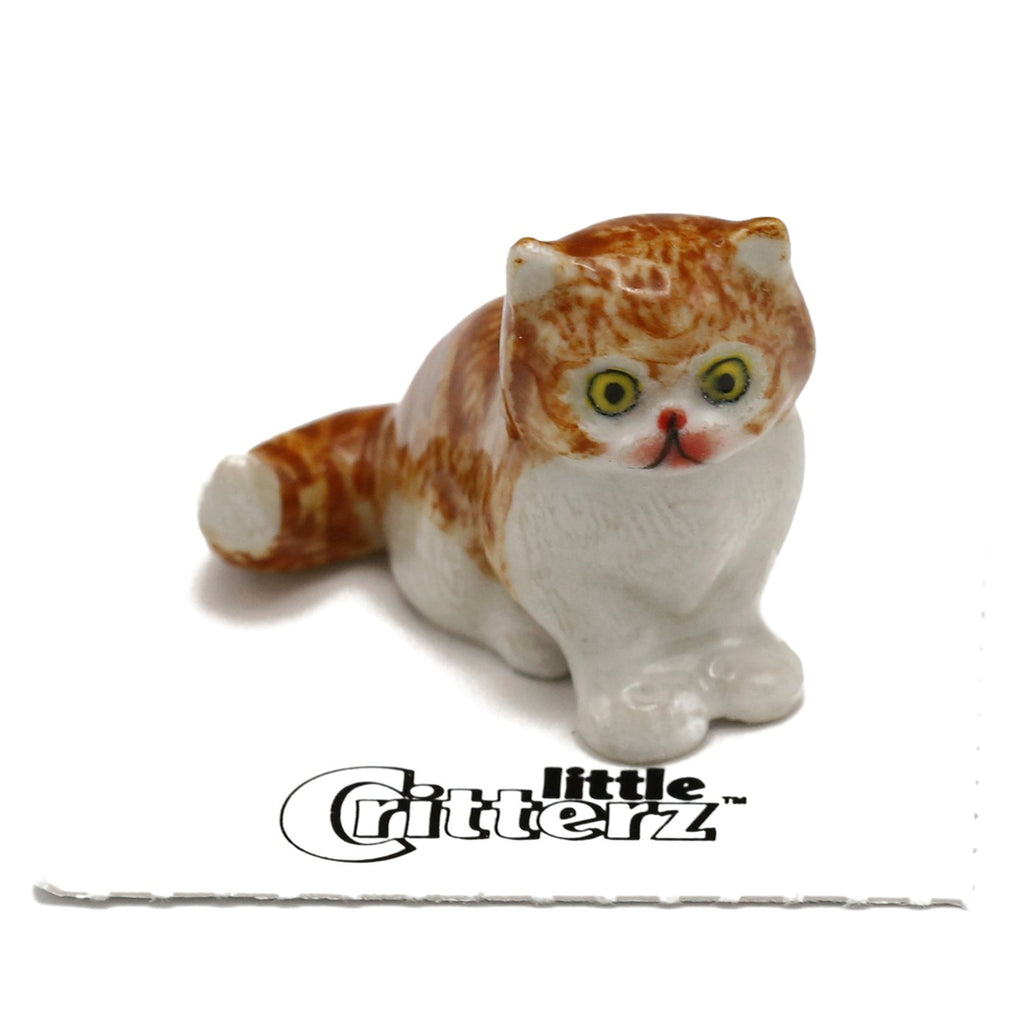 Cat - Tuxedo Kitten Chessie - miniature porcelain figurine