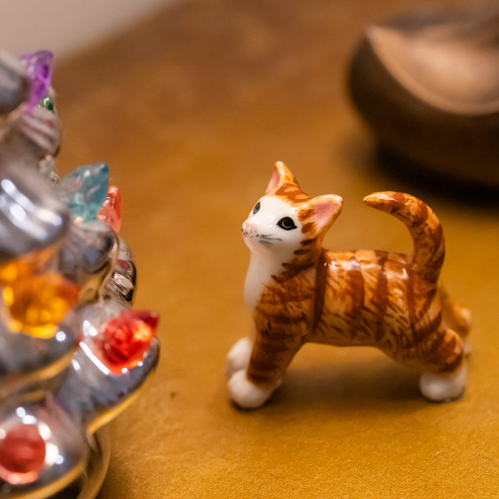 Cat - Orange Tiger Cat "Ginger" - miniature porcelain figurine
