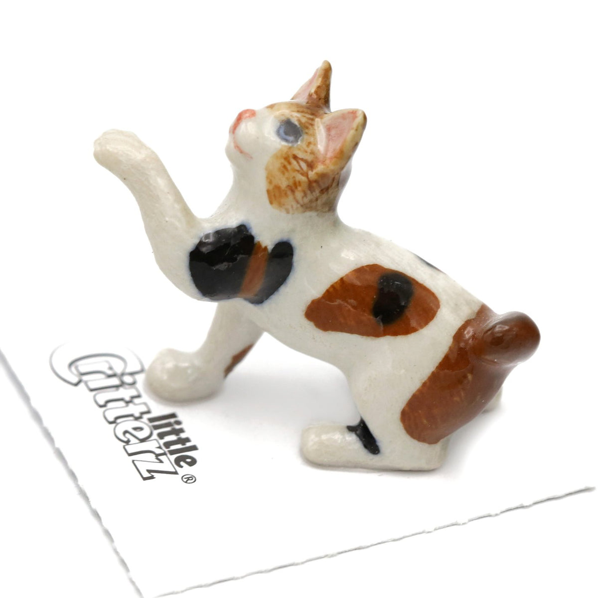 Cat - Tuxedo Kitten Chessie - miniature porcelain figurine