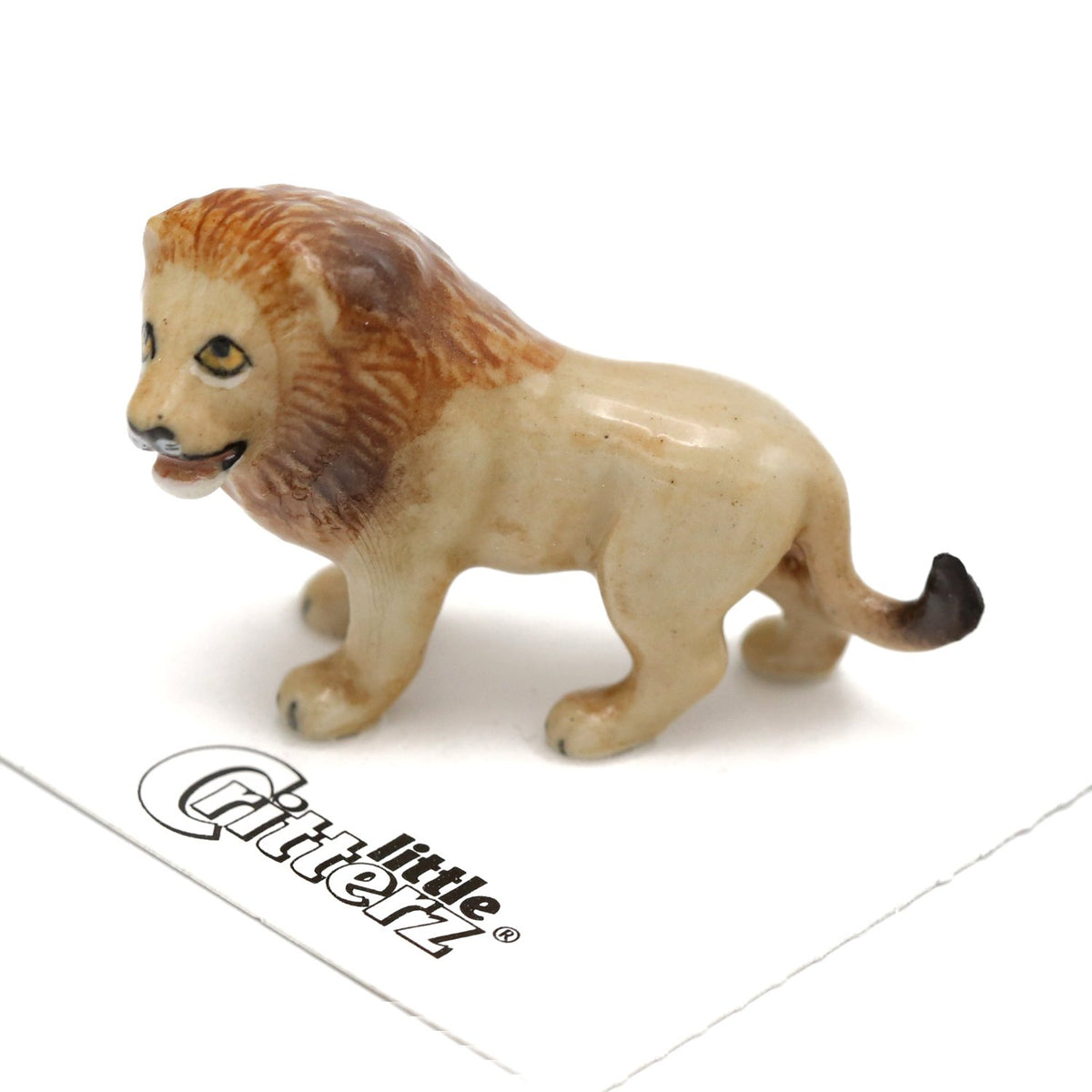 メディチライオンの像 ヴァッカ と ファンチェッリ (2 lions) Miniature Porcelain Lion - Big Cat Collectible — Little Critterz