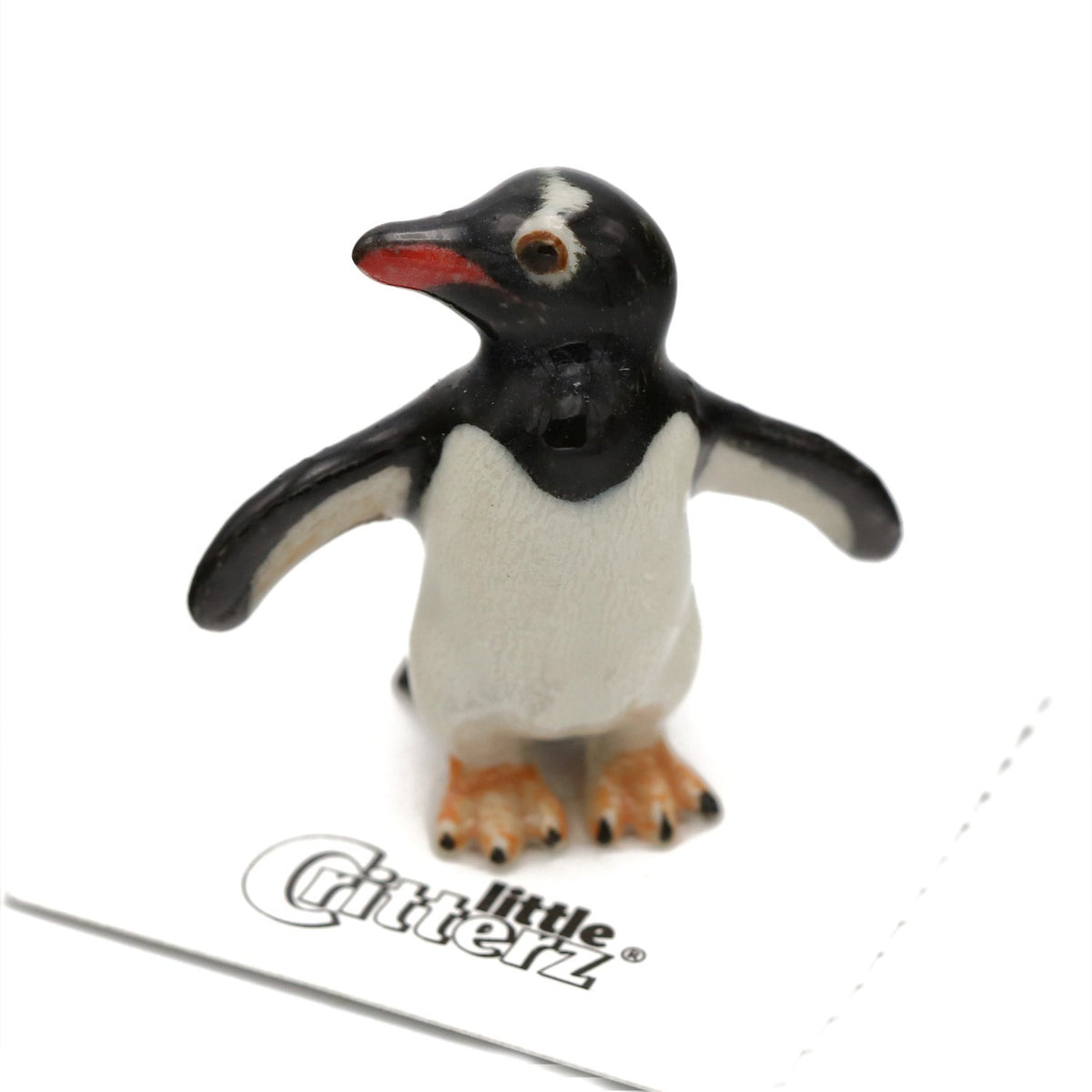 pengin Hand Sculpted Ceramic Penguin Miniature - Little Critterz