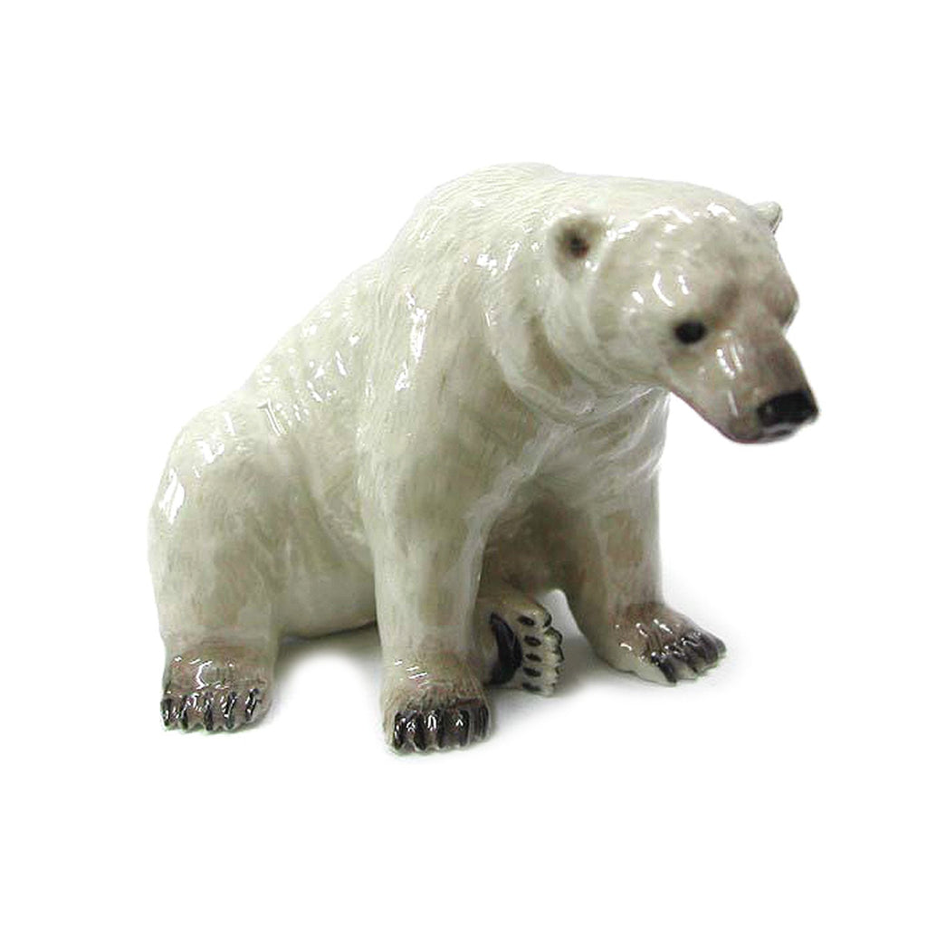 Polar Bear Sitting - Porcelain Animal FIgurines - Northern Rose, Little Critterz