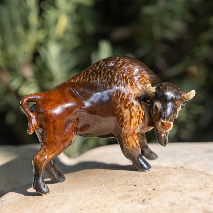 Bison - Bison Standing - miniature porcelain figurine