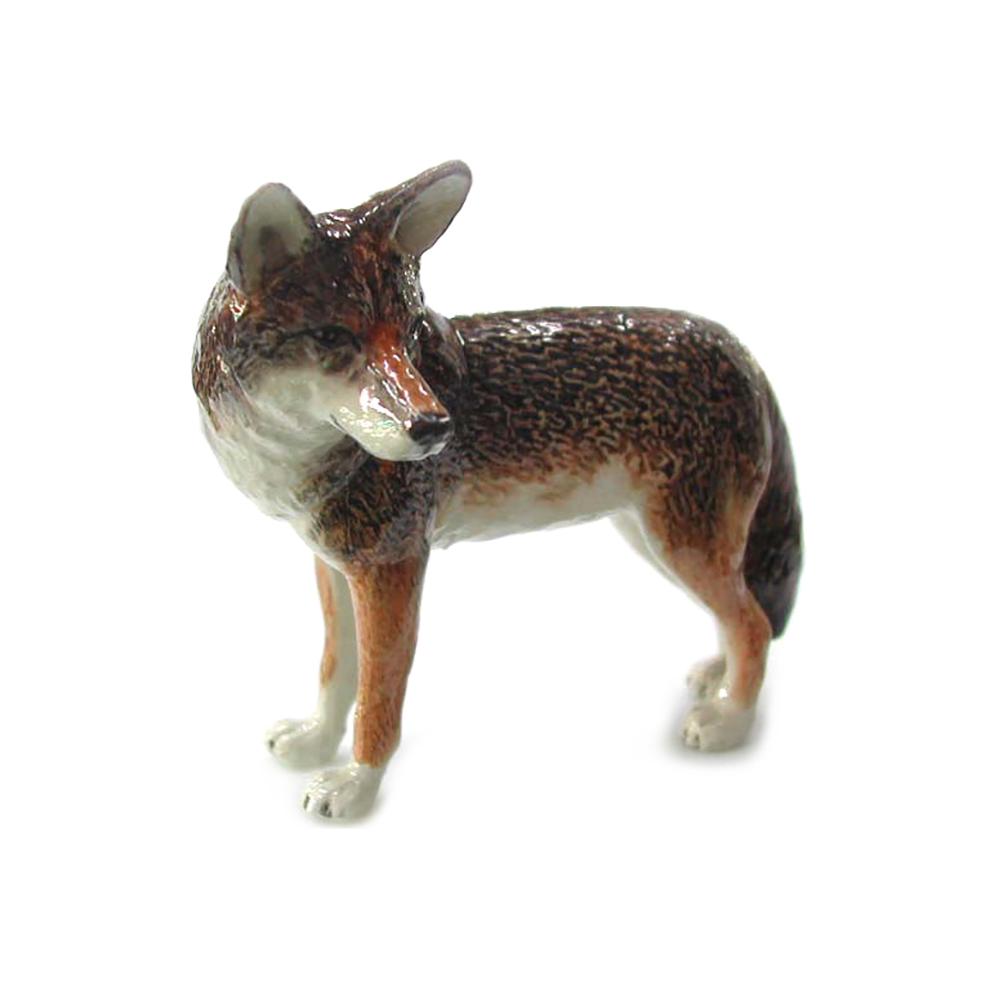 Coyote Standing - miniature porcelain figurine