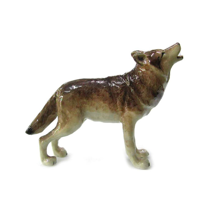 Gray Wolf Howling - Porcelain Animal FIgurines - Northern Rose, Little Critterz