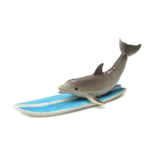 Surfer Dolphin Lying Down - Porcelain Animal FIgurines - Northern Rose, Little Critterz