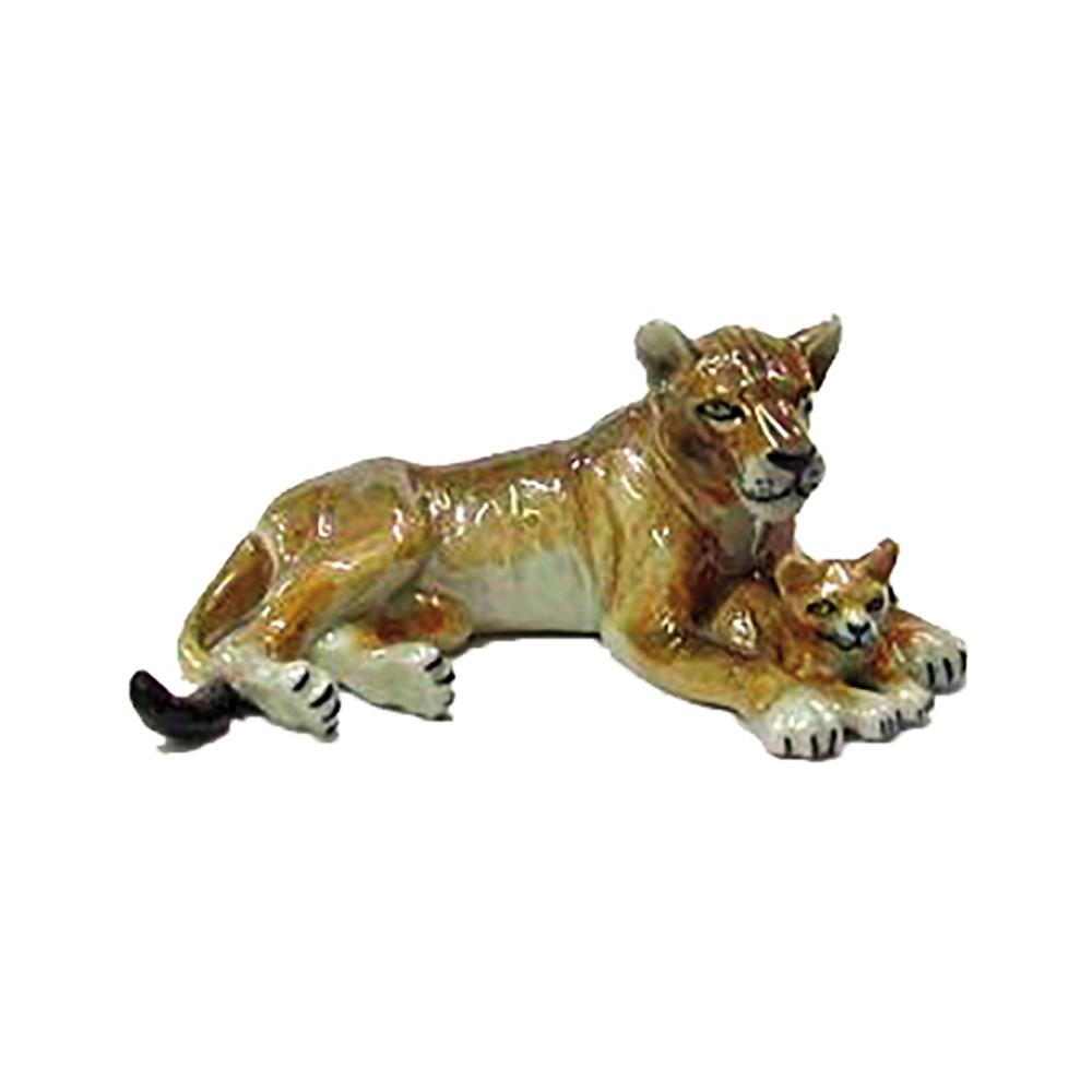Lioness & Cub - Porcelain Animal FIgurines - Northern Rose, Little Critterz