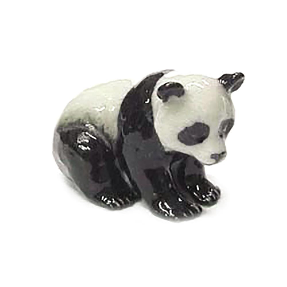 Panda Cub Figurine - Porcelain Animal Miniatures