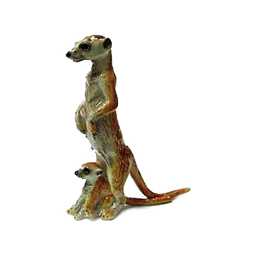 Meerkat with Pup - Porcelain Animal FIgurines - Northern Rose, Little Critterz