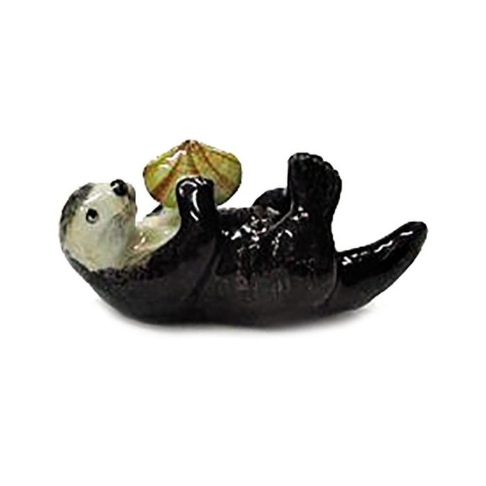 Sea Otter with Shell - Porcelain Animal FIgurines - Northern Rose, Little Critterz