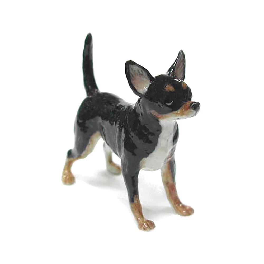 Dog - Black & Tan Chihuahua - Porcelain Animal FIgurines - Northern Rose, Little Critterz